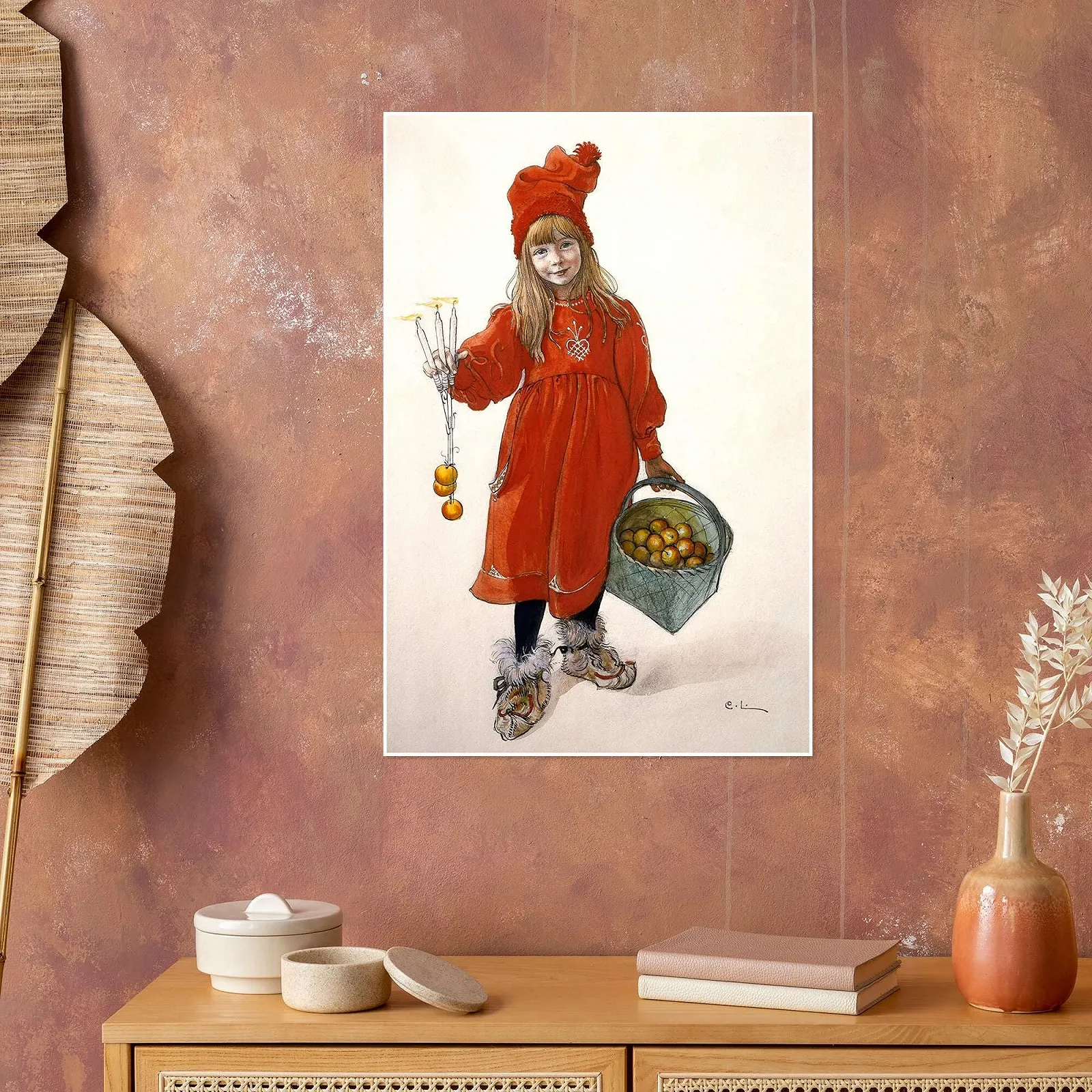 Постер Carl Larsson Brita as Iduna 20 x 30 см красный, фото №4
