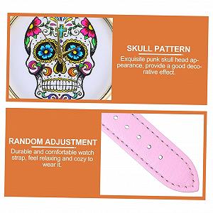 Жіночий годинник WRITWAA Punk Style, шкіряний ремінець, рожевий synthetic.ua - Фото 1