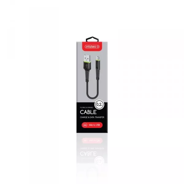 Кабель Intaleo CBFLEXM0 USB-microUSB 0.2м Black 1283126487422, фото №4