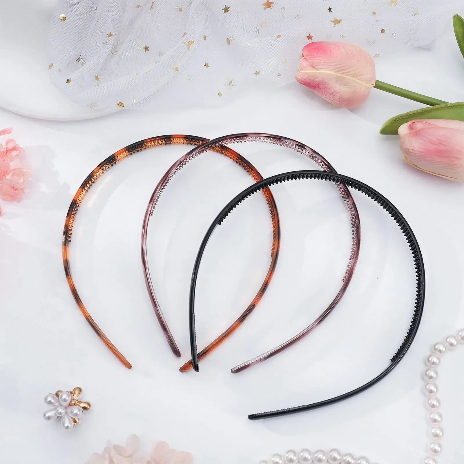 Набір жіночих обручів для волосся з нековзними зубцями, 6 шт., фото №4