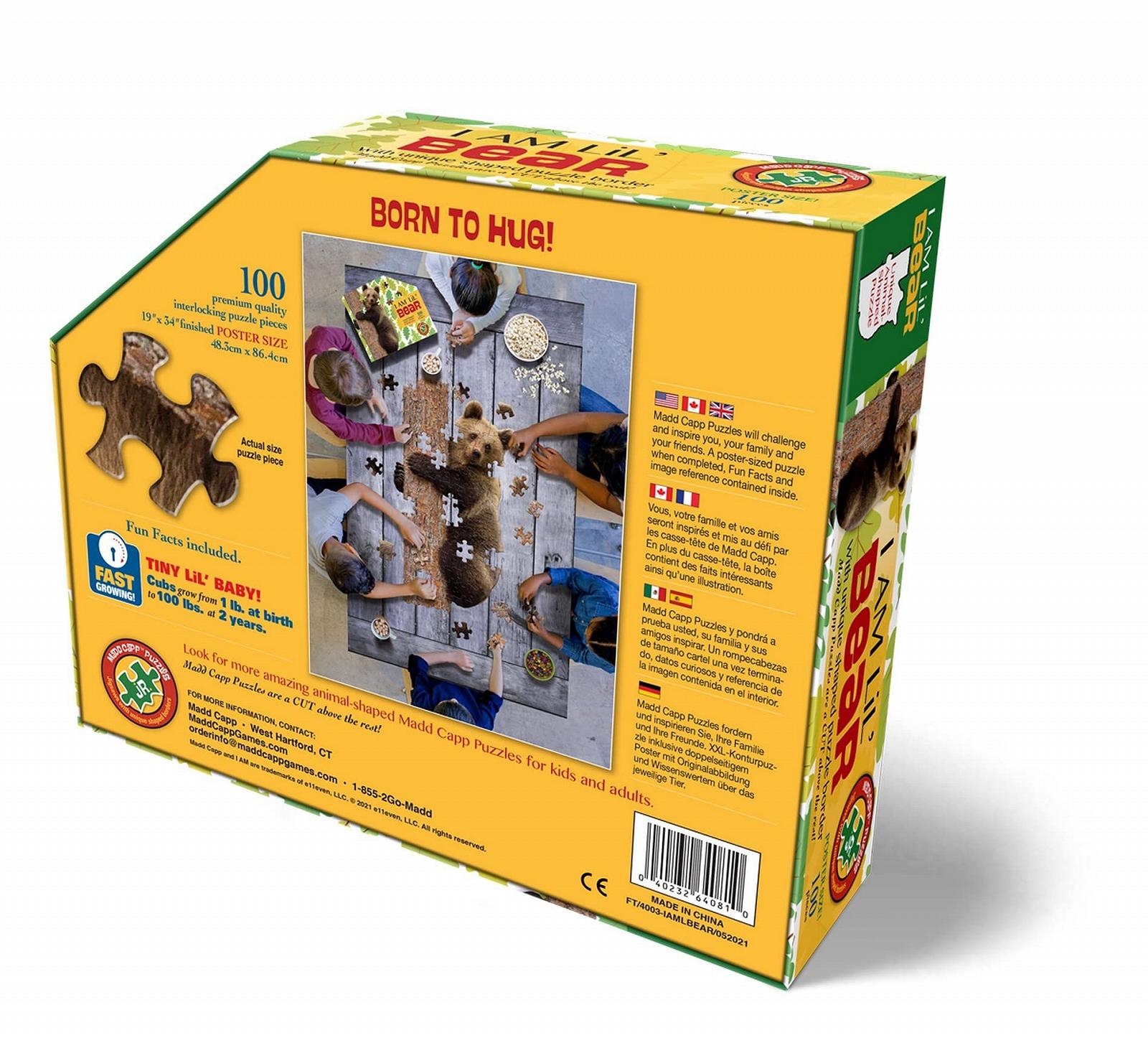 Фігурні пазли Madd Capp Shapepuzzle Junior 884003 Bear Contour Puzzle 100 деталей, фото №3