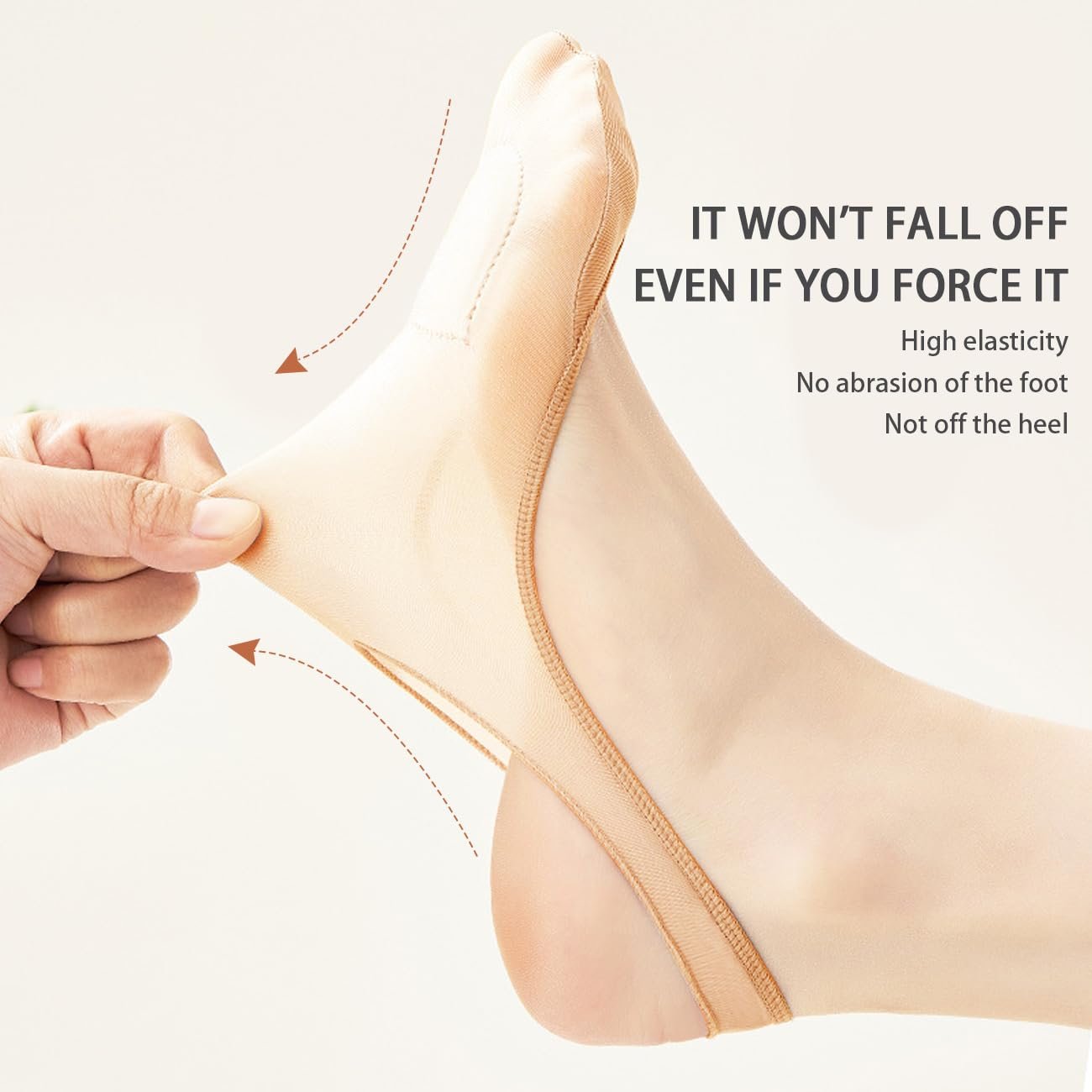 9 пар невидимых дышащих носков-невидимок, полуносков, невидимых нескользящих шелковых носков, нескользящих носков до щиколотки для лоферов и туфель на высоких каблуках, фото №6
