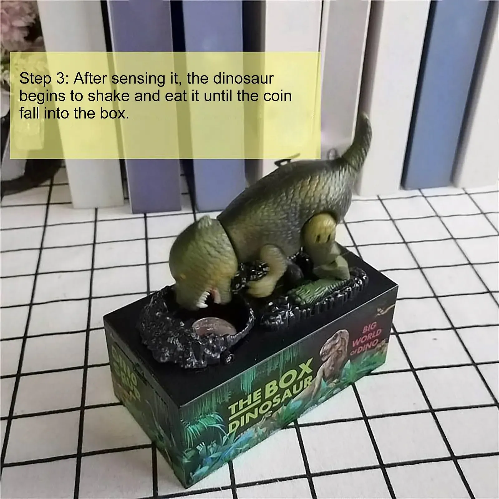 Копилка Электронная Музыкальная Динозавр Детская Мультяшная Рождественская, фото №2