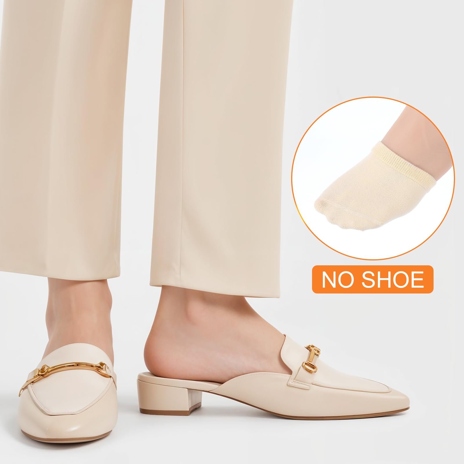 Женские носки с пальцами 6 пар дышащие полуноски нескользящие носки на переднюю часть стопы невидимые полуноски носки для высоких каблуков для девушек и женщин, фото №3