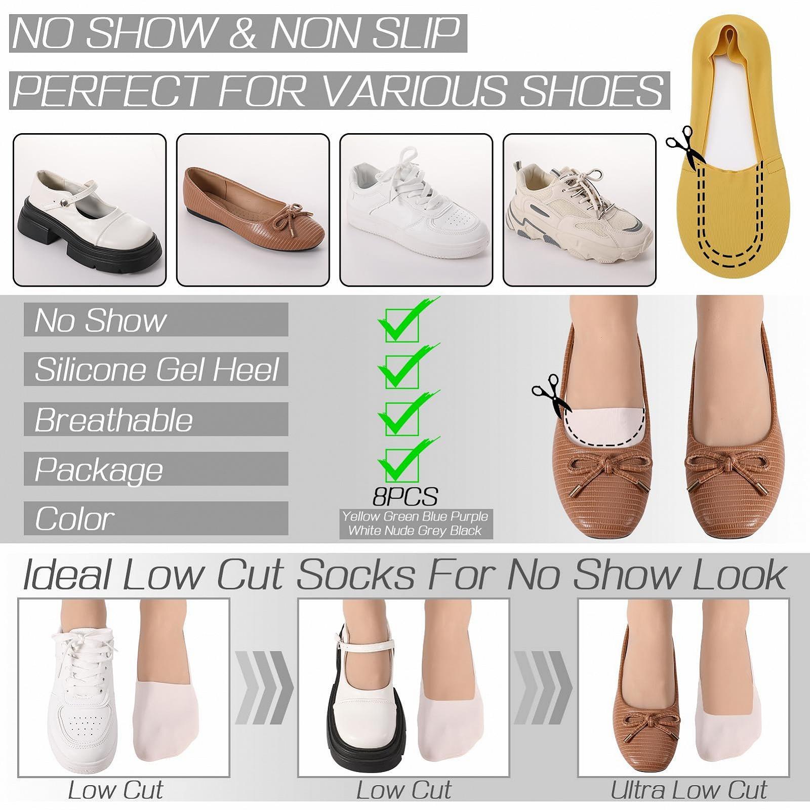 Женские носки-балетки 36-40 Чёрный, Белый, Синий, Жёлтый, Розовый, фото №4