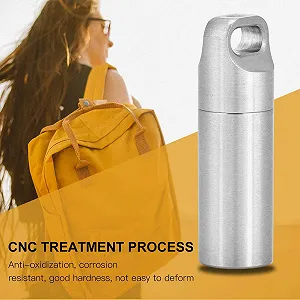 Флакон для таблеток для кемпінгу, водонепроникний з нержавіючої сталі synthetic.ua - Фото 1