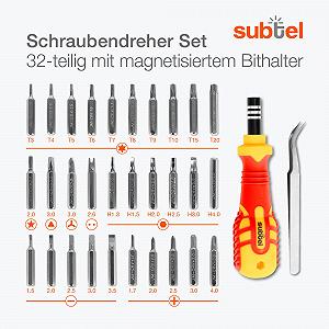 Набор отвёрток Subtel 32 шт. цена на synthetic.ua - Фото 1 Набор отвёрток Subtel 32 шт. synthetic.ua - Фото 1