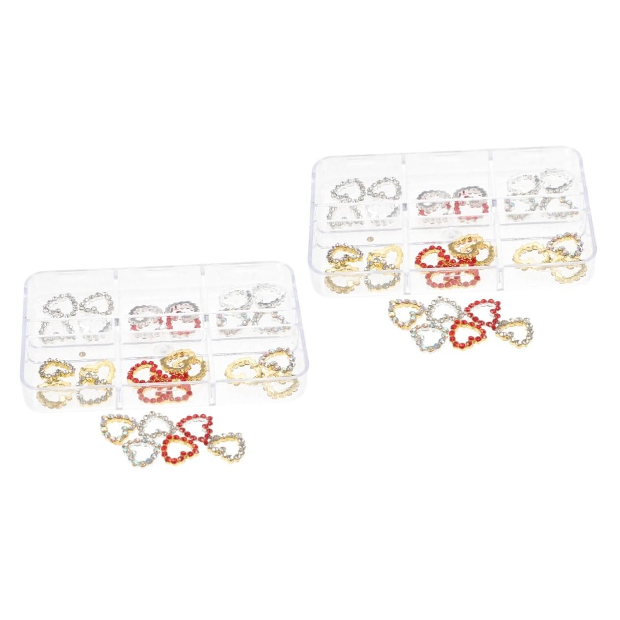 Стрази Beavorty Прикраса для нігтів Серце 60 шт. Різнокольорові кристали, фото №1