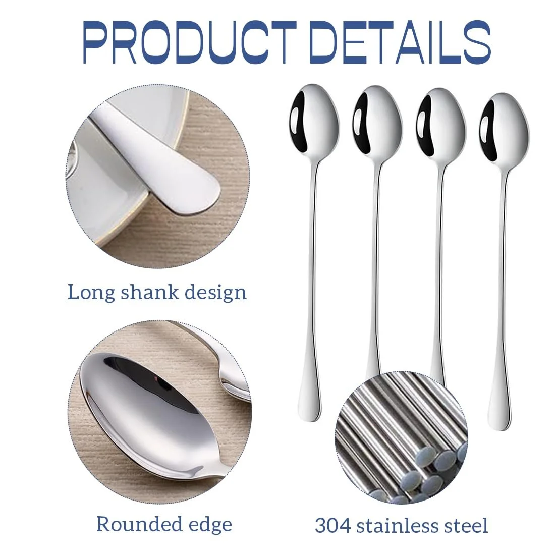 Набір ложок Latte Macchiato 4 шт і 1 кавова ложка, фото №3