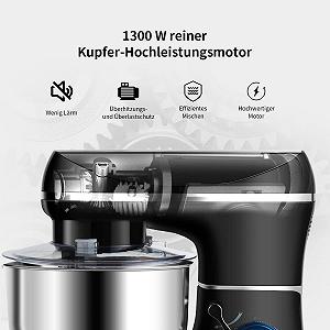 Кухонный комбайн RELAX4LIFE 1300 W Нержавеющая сталь Черный synthetic.ua - Фото 1