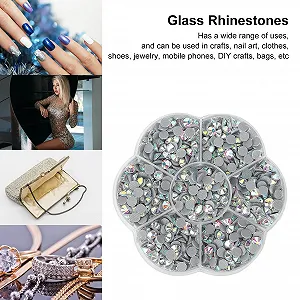 Стрази Скляні Блискучі Прозорі для чохлів телефонів для сумок (JM201 білий AB) synthetic.ua - Фото 1