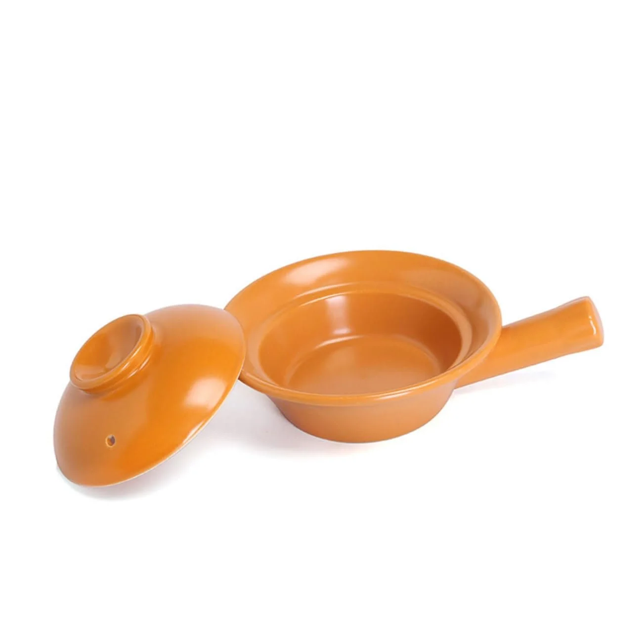 Керамический горшок GALPADA с ручкой термостойкий для микроволновой печи плиты и духовки компактный стильный, фото №6