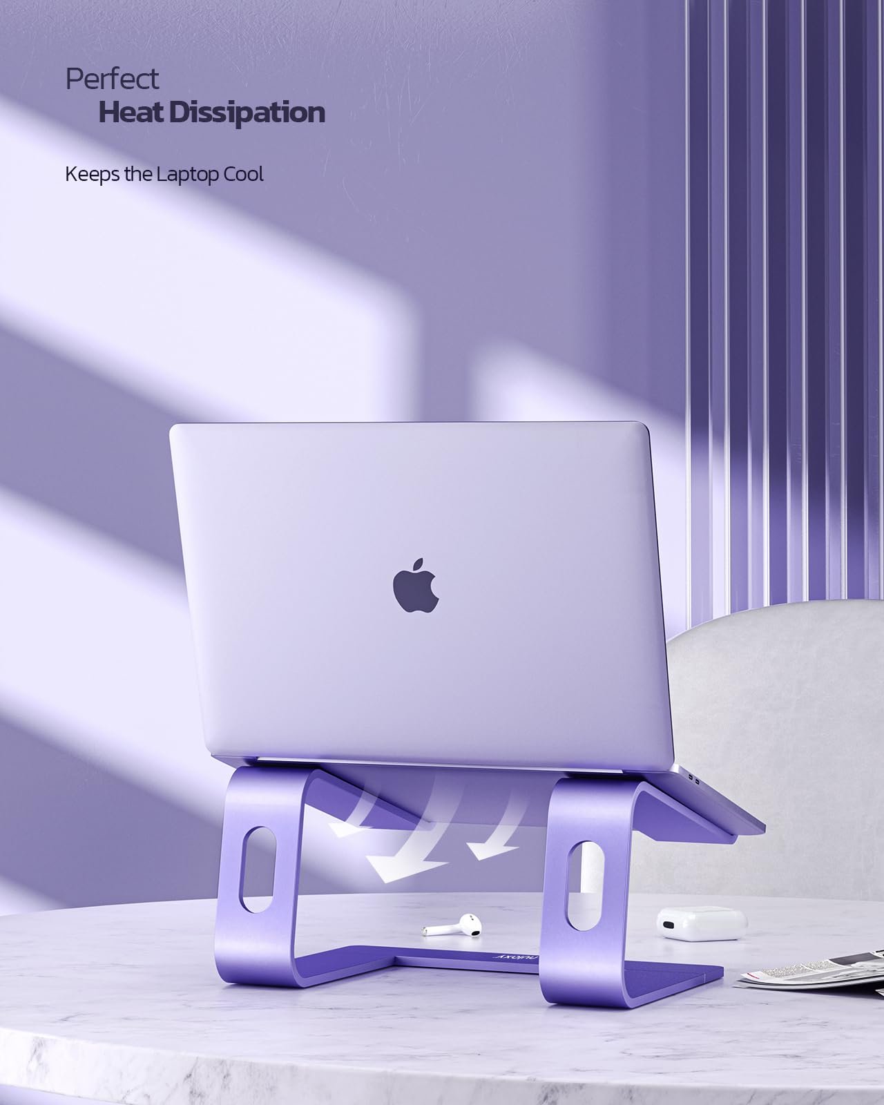 Підставка для ноутбука Nulaxy Ергономічна алюмінієва знімна 10-15.6 дюймів Фіолетовий, фото №2