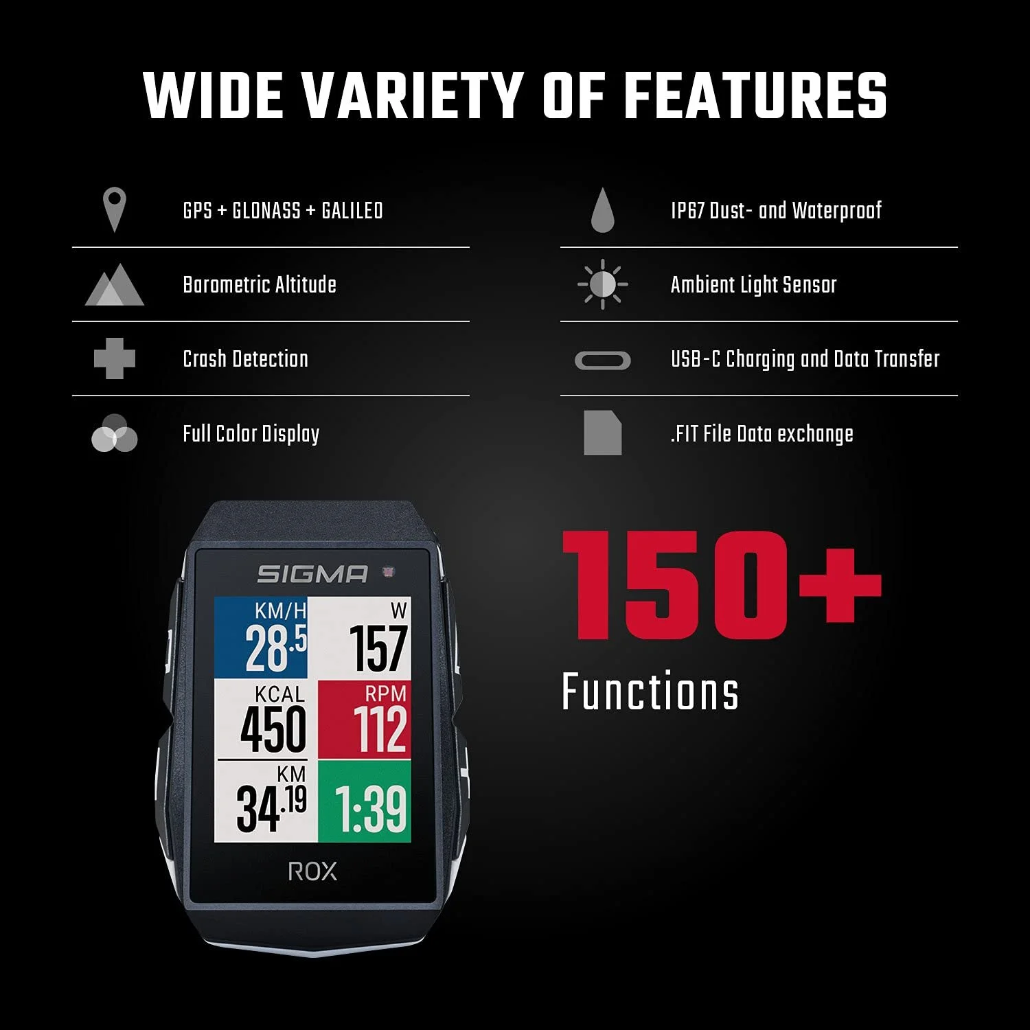 Велокомпьютер SIGMA ROX 11.1 EVO GPS беспроводной Навигация IP67 Black, фото №8