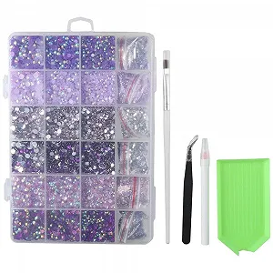 Стразы из искусственной смолы Плоские 2 мм 3 мм 4 мм 5 мм Фиолетовые 30000 шт - Фото 1