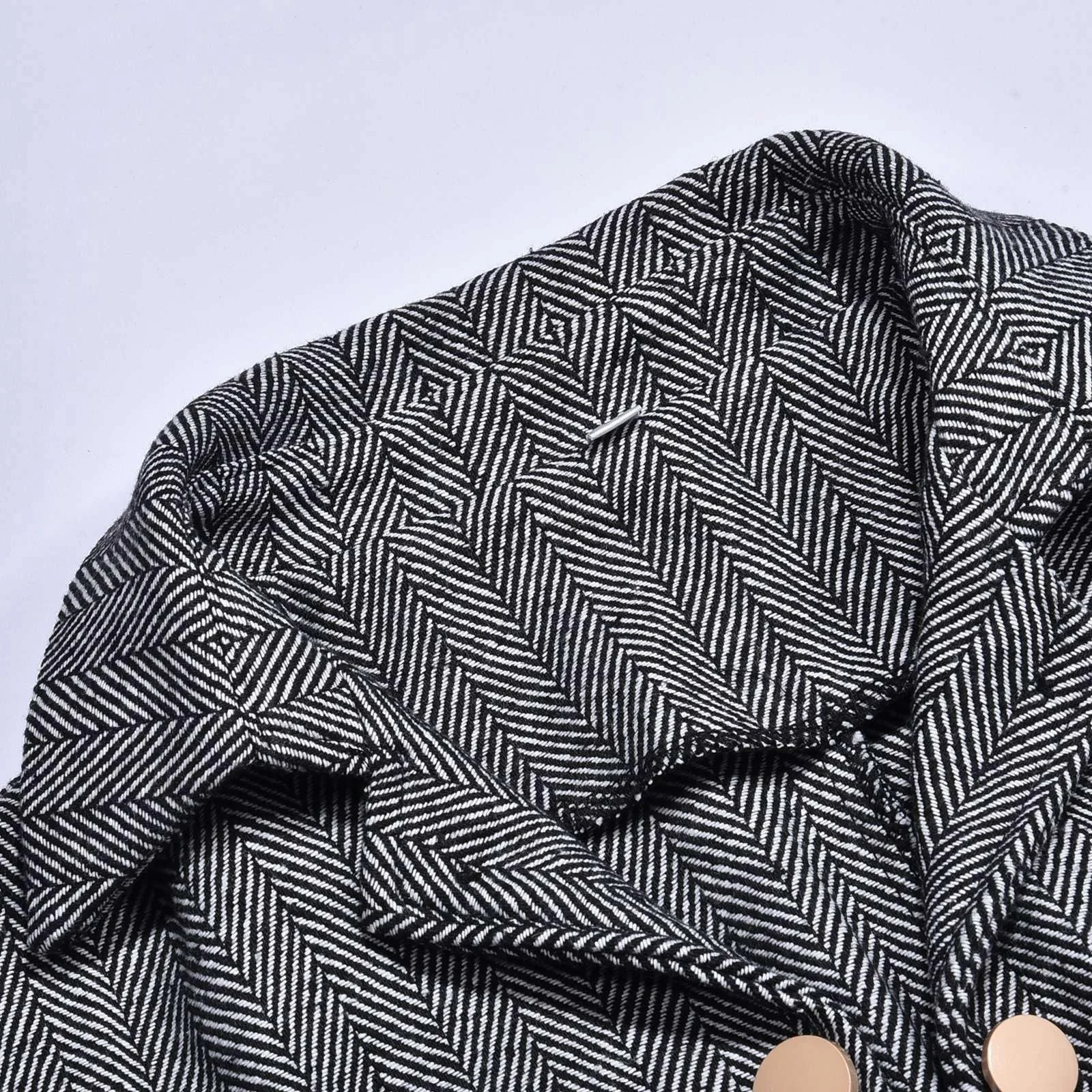 Жіноче пальто Peplum Jacquard з квітковим візерунком, сіре, розмір 22/24 28/30, фото №7 Жіноче пальто Peplum Jacquard з квітковим візерунком, сіре, розмір 22/24 28/30, фото №7