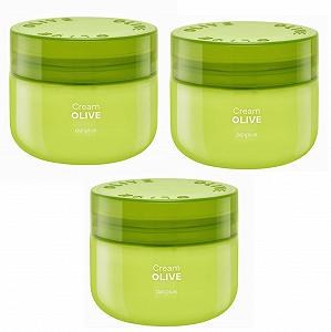 Крем для тіла Deliplus Оливкова олія з маслом ши, 3 упаковки x 300 мл - Фото 1