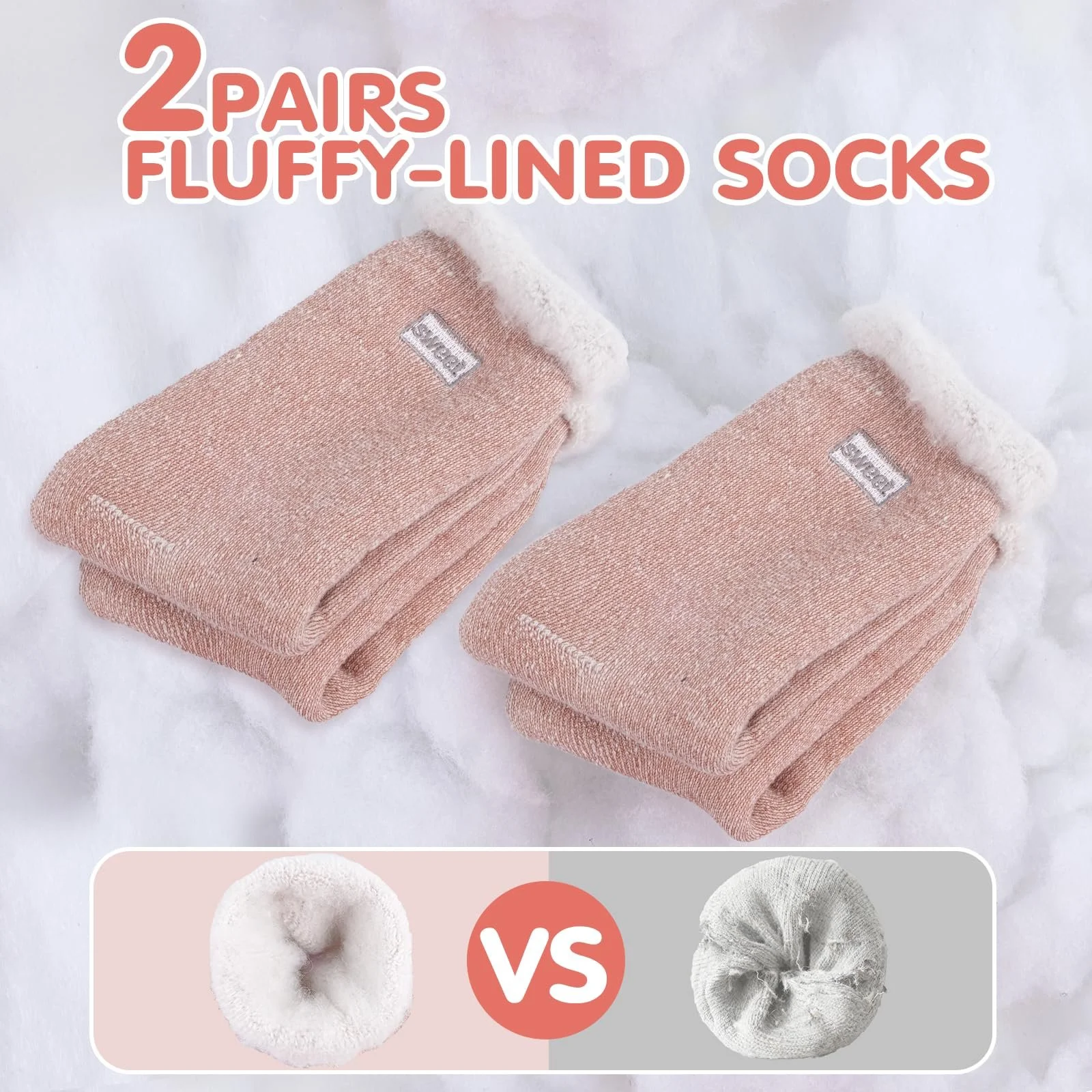 Пухнасті шкарпетки Жіночий подарунковий набір Різдво, 2 пари (розмір 35-42), фото №3