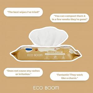Вологие салфетки ECO BOOM 100% биоразлагаемые, веганские, 99.7% RO вода (10 упаковок) synthetic.ua - Фото 1