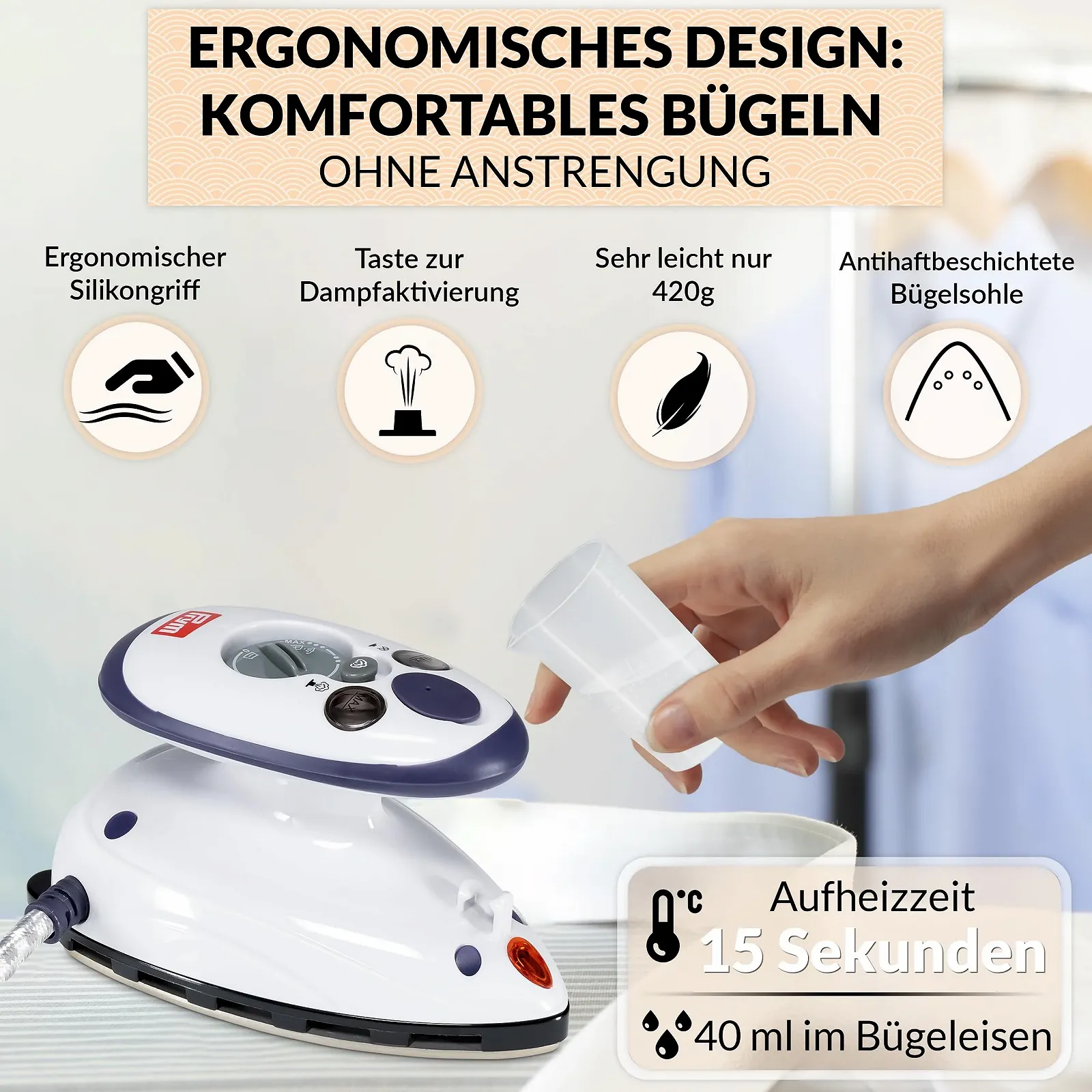 Дорожня праска Prym Mini з сумкою Knitfever, фото №5