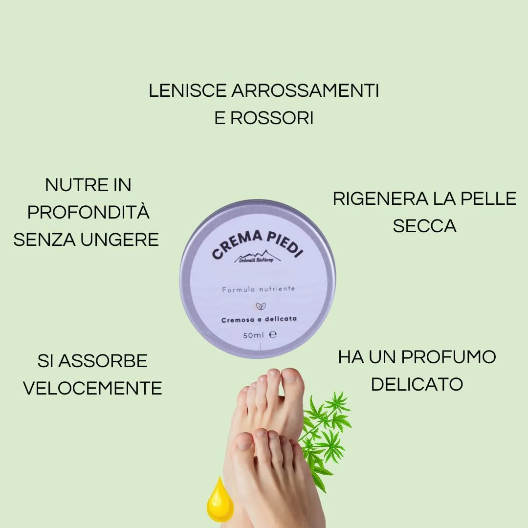 Крем для ног Dolomiti BioHemp Hemp Foot Cream с семенами и маслом конопли 50 мл, фото №3
