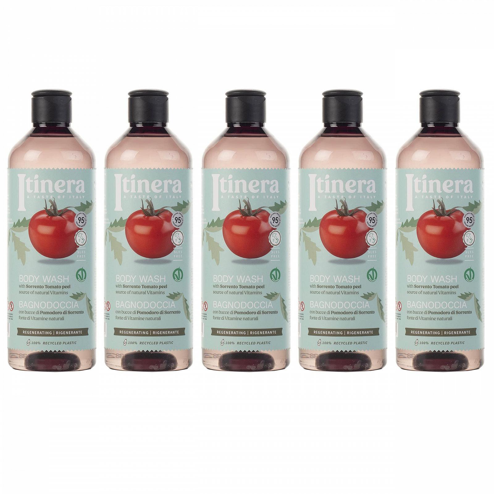 Регенеруючий гель для душу ITINERA Sorrento Tomato 95% натуральних інгредієнтів 370 мл набір з 4 шт., фото №6