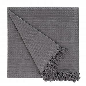 Покривало на ліжко Class Home Collection Піке з бахромою, однотонне, 220 x 240 см - Фото 1