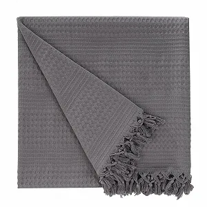 Покрывало на кровать Class Home Collection Пике с бахромой, однотонное, 220 x 240 см - Фото 1