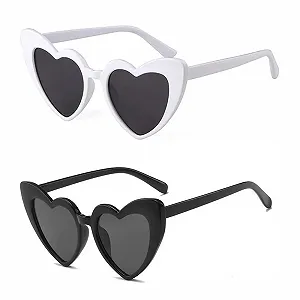 Купить Солнцезащитные Очки Сердцевидные, 2 шт, Черная и Белая Оправа, Серые Линзы - Фото 1 Солнцезащитные Очки Сердцевидные, 2 шт, Черная и Белая Оправа, Серые Линзы - Фото 1