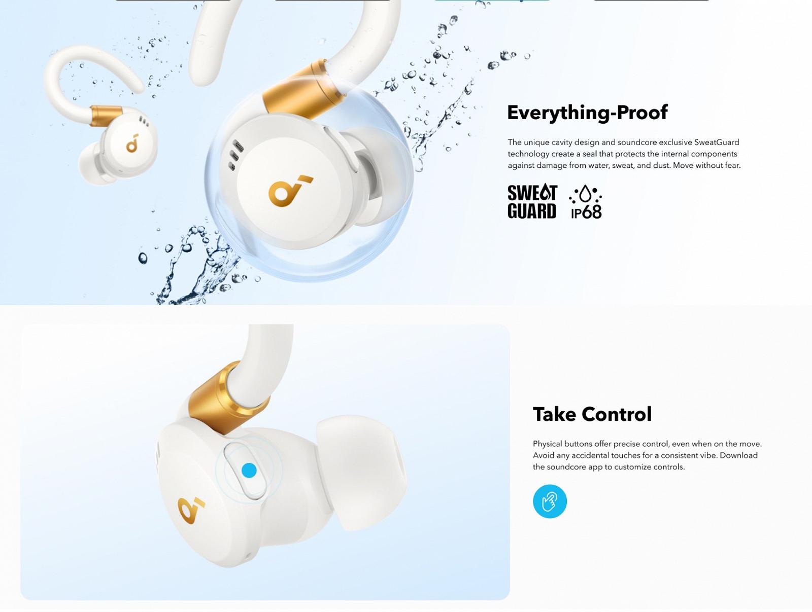 Навушники Anker Soundcore Sport X20 ANC White, фото №10