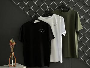 Комплект із трьох футболок з картою України чорна біла хакі - Фото 1