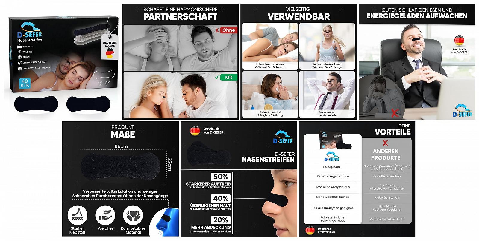 Пластыри для носа против храпа Black, пачка 40 штук, экстра сильные, фото №8