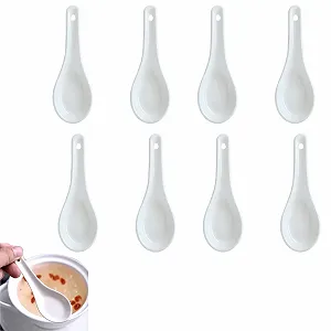 Набір керамічних супових ложок 8 шт., порцелянова - Фото 1
