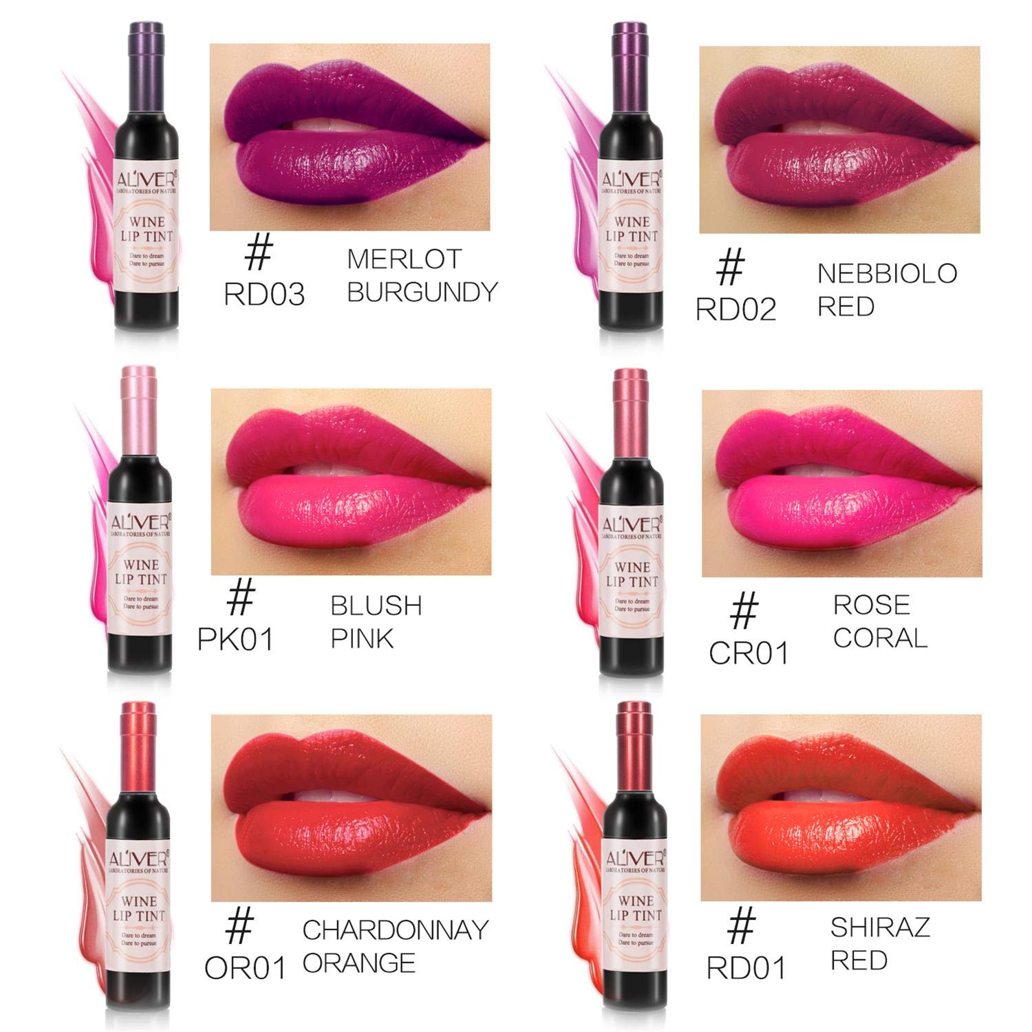 Набір блиску для губ 6 кольорів Wine Waterproof Matte Lip Ink, фото №5