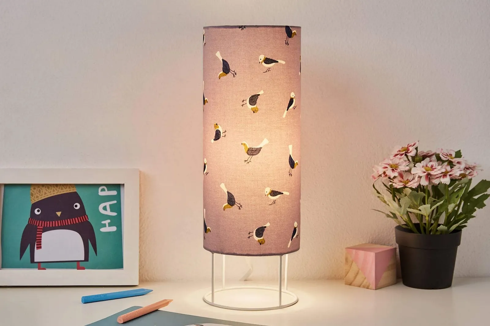 Настільна лампа Pauleen 48044 Cute Lilac Bird E14 макс. 20 Вт метал тканина фіолетова, фото №3