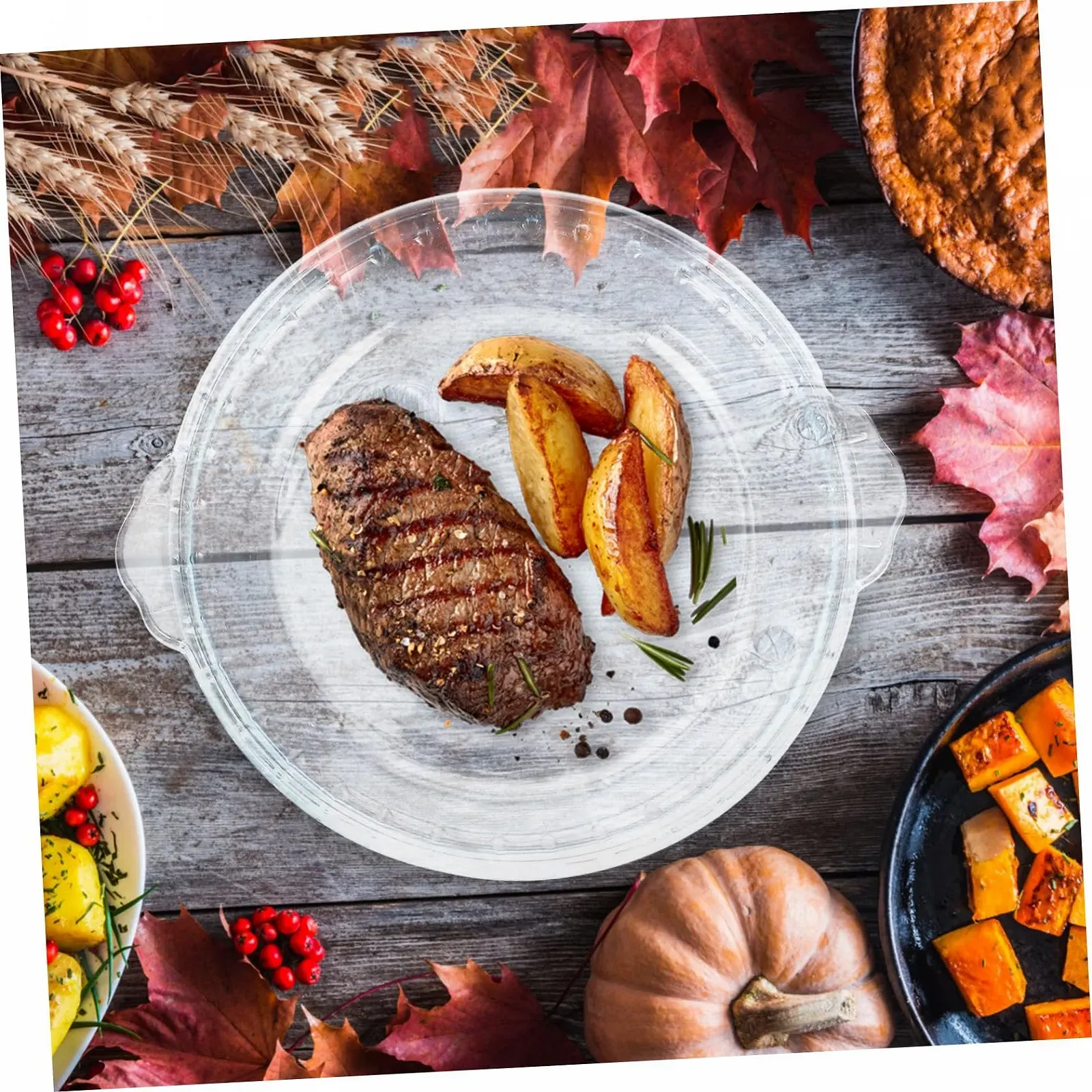 Форма для пирога жаростойкая стеклянная прозрачная для микроволновой печи для выпечки и подачи прозачная, фото №3