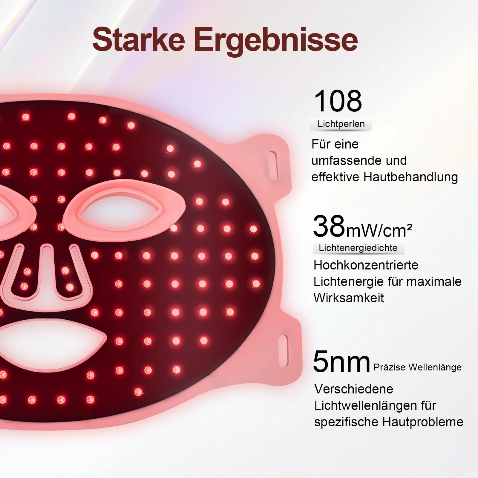 LED Маска Mlriyl для обличчя Червоне світло з 7 кольорами, антивікова маска для обличчя з таймером, фото №3