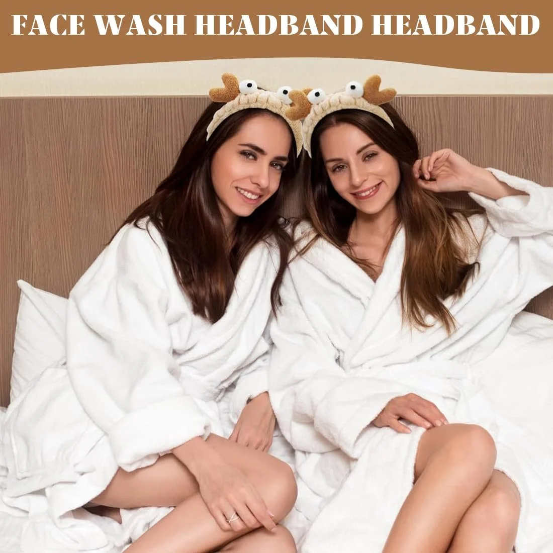 Набір пов'язок на голову для вмивання обличчя 3 шт., еластична, фото №4