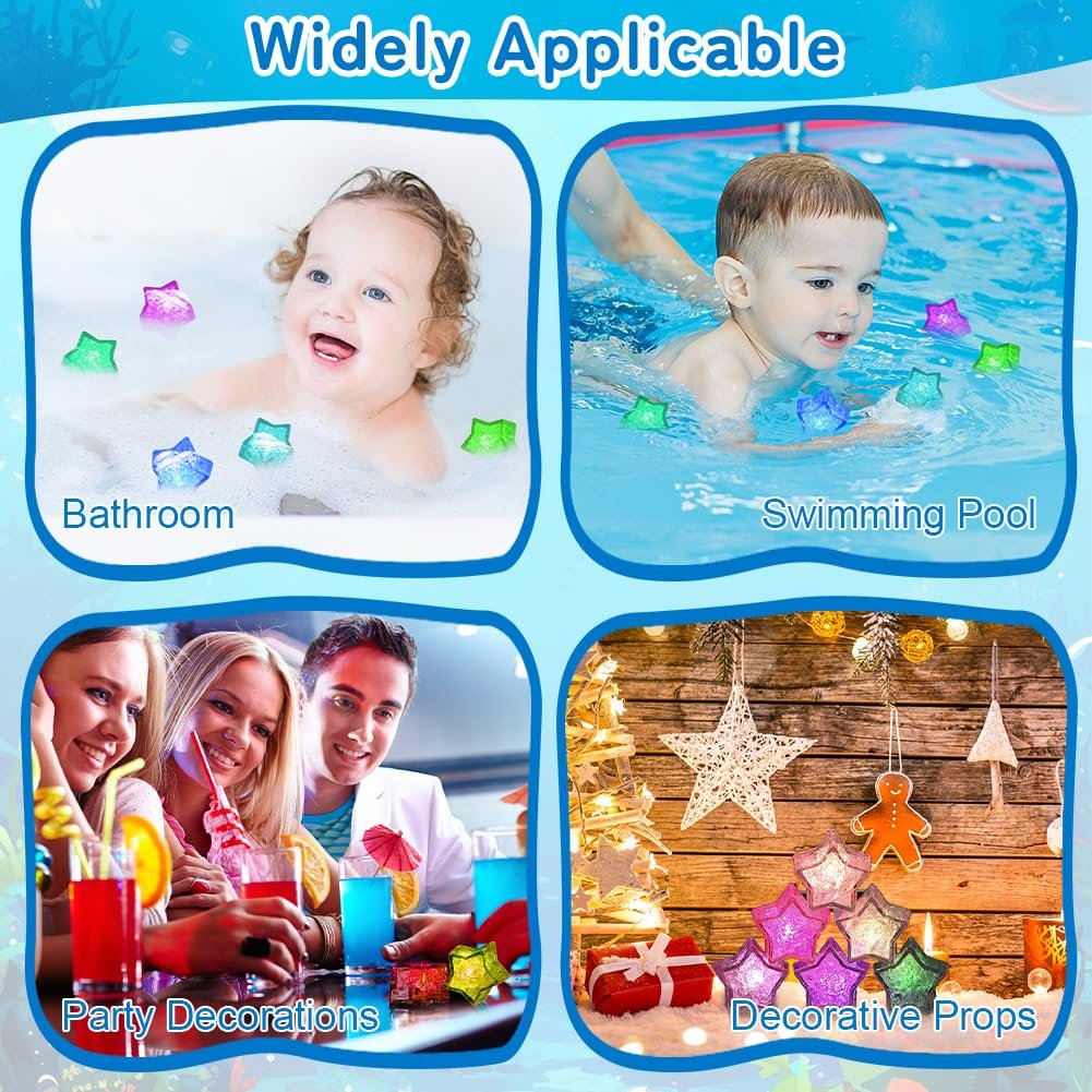 Іграшки для ванни Ainiv Зірка, 8 шт, світлодіодні, для дітей, фото №5