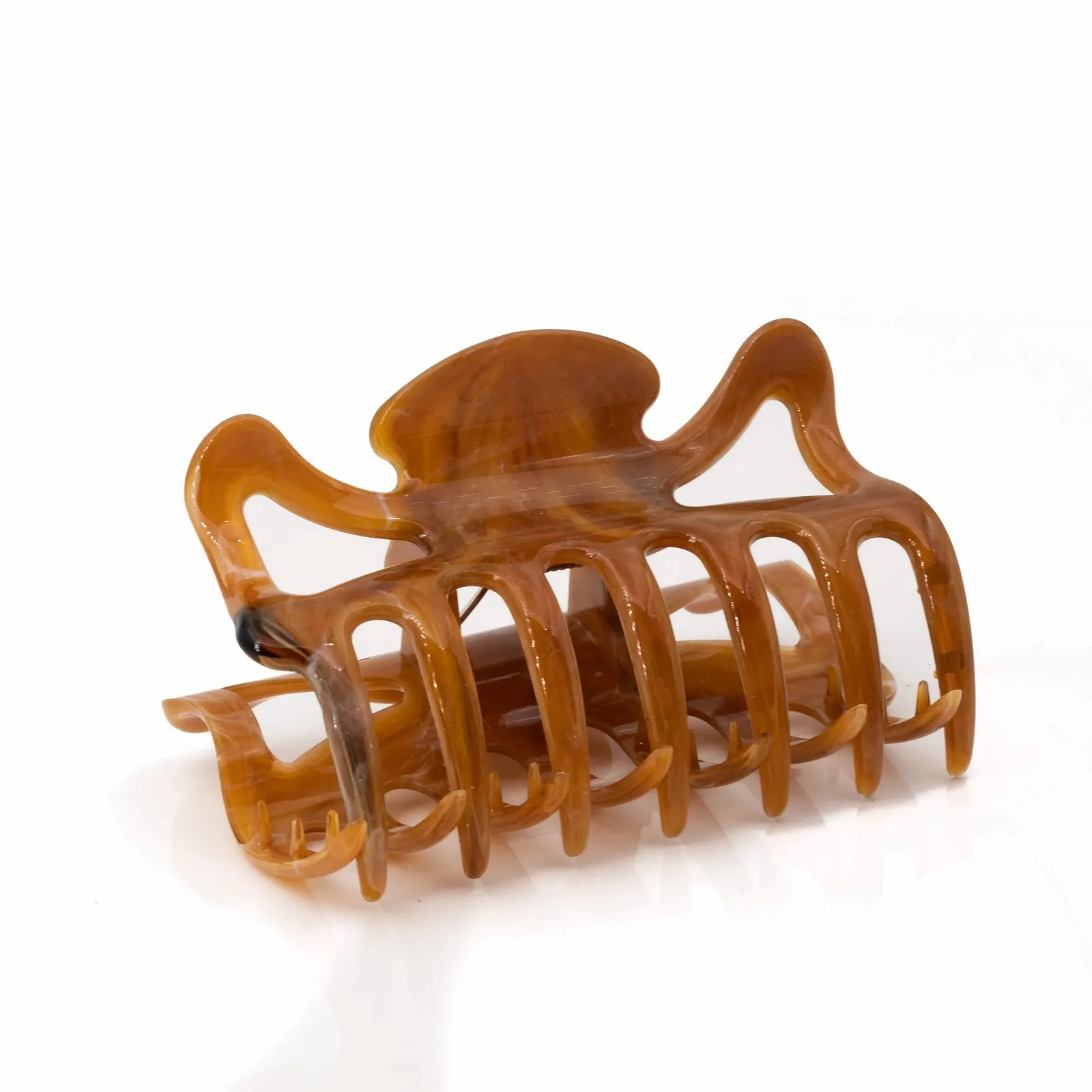 Заколка для волос WeLoveBeads большая около 9 см, цвет рога, фото №1