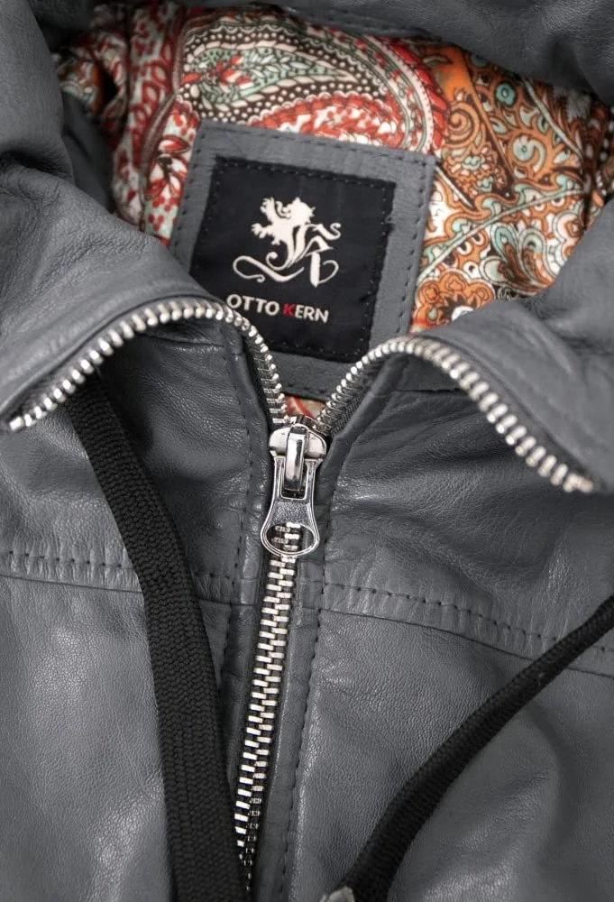 Шкіряне пальто OTTO KERN з натуральної шкіри, стьобане, з овечої шкіри наппа, сіре, фото №8 Шкіряне пальто OTTO KERN з натуральної шкіри, стьобане, з овечої шкіри наппа, сіре, фото №8