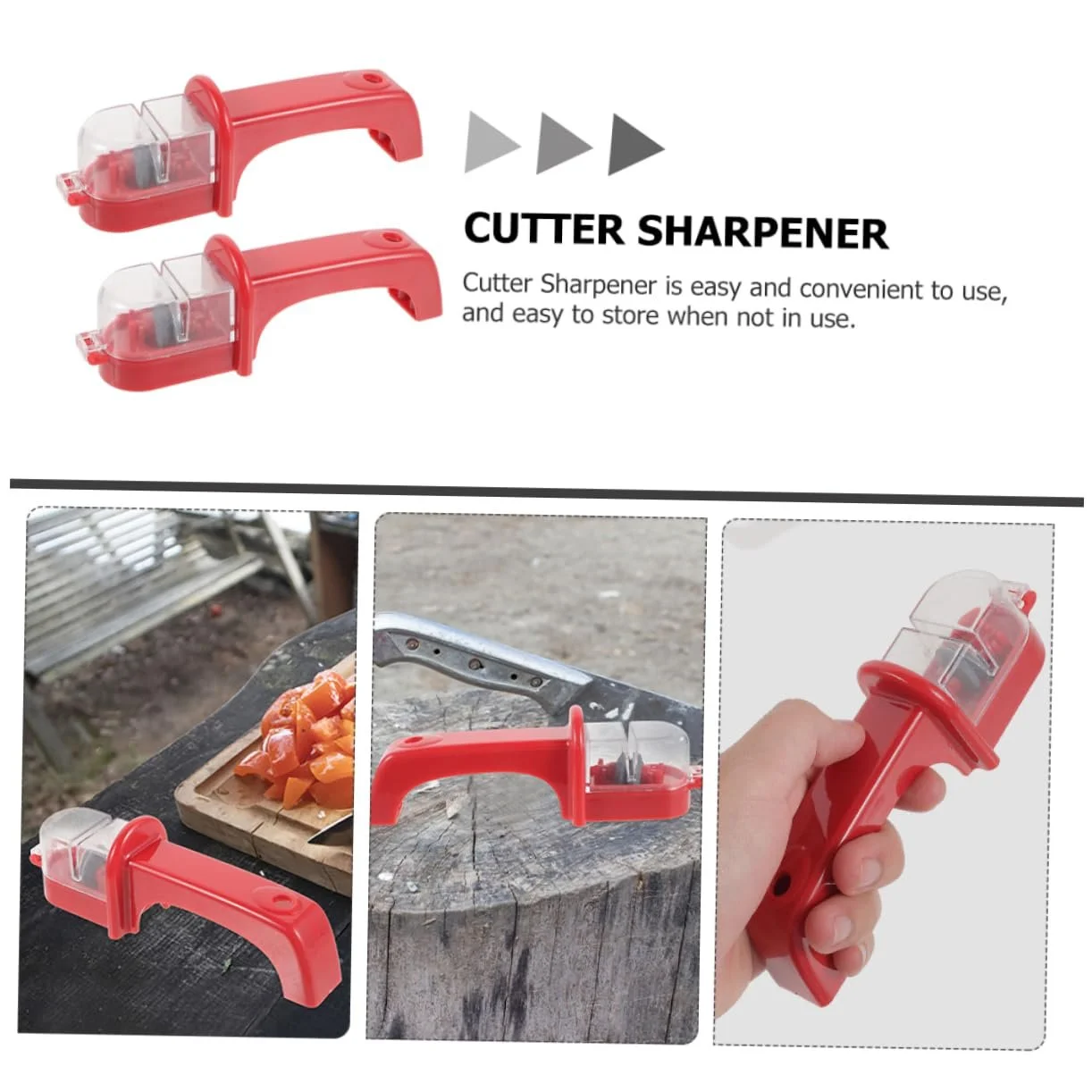 Точилка для ножей и ножниц TOYANDONA настольная металлическая Red, фото №7