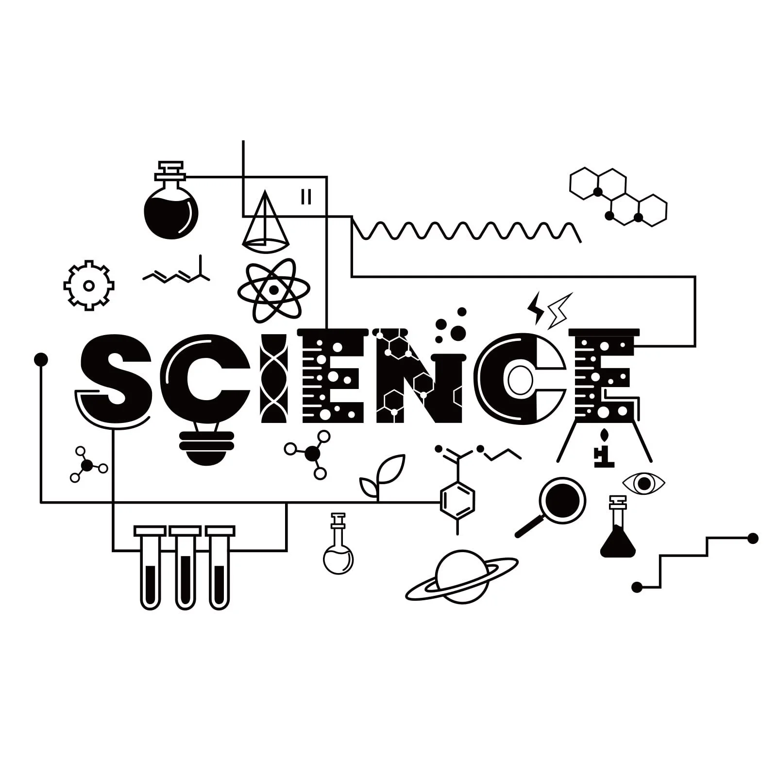 Наклейка на стіну SUPERDANT Science Наукові інструменти Вінілова для лабораторії та класу, фото №2