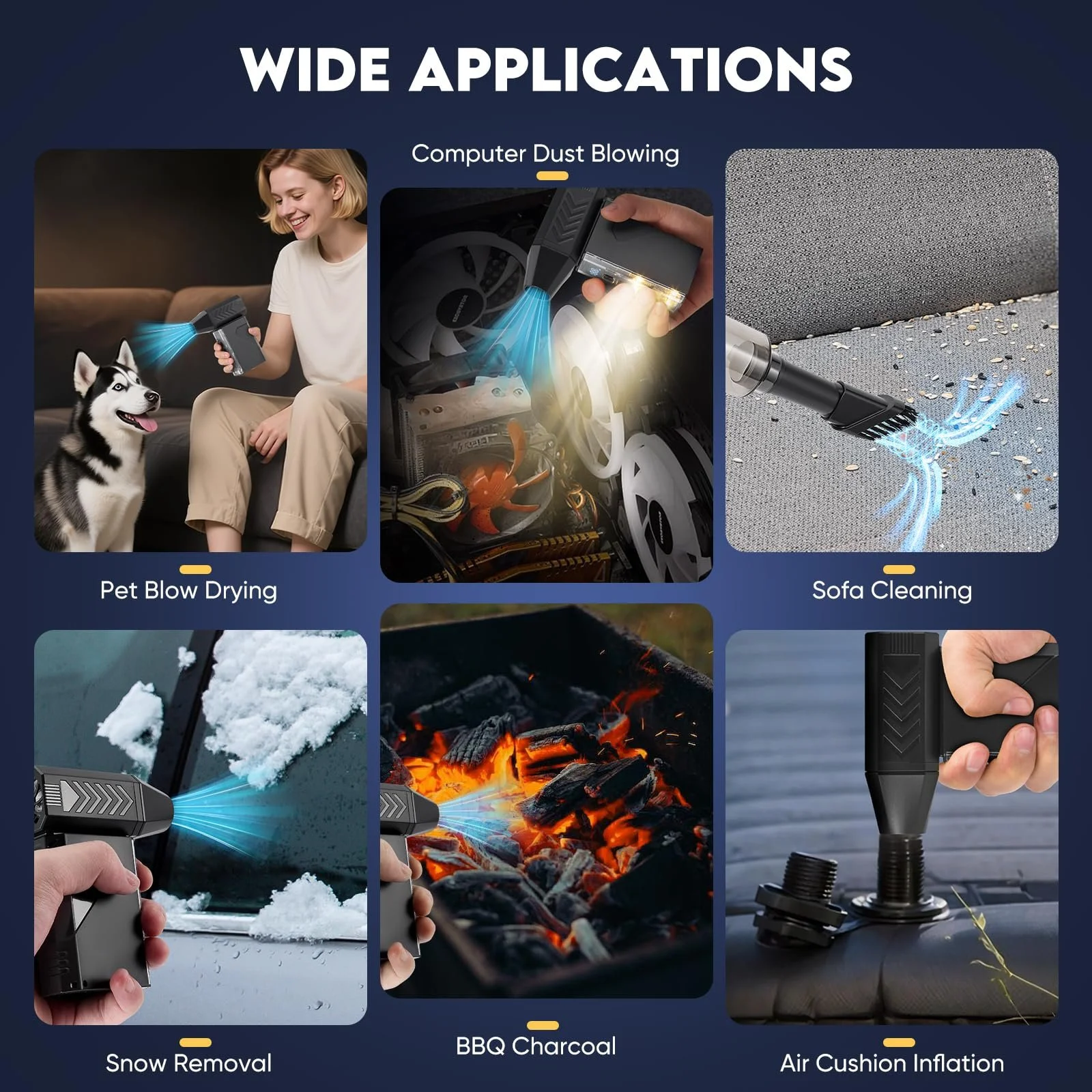 Електрична повітродувка-пилотяг 2 в 1 130000 rpm LED Display 8000 mAh, фото №7 Електрична повітродувка-пилотяг 2 в 1 130000 rpm LED Display 8000 mAh, фото №7