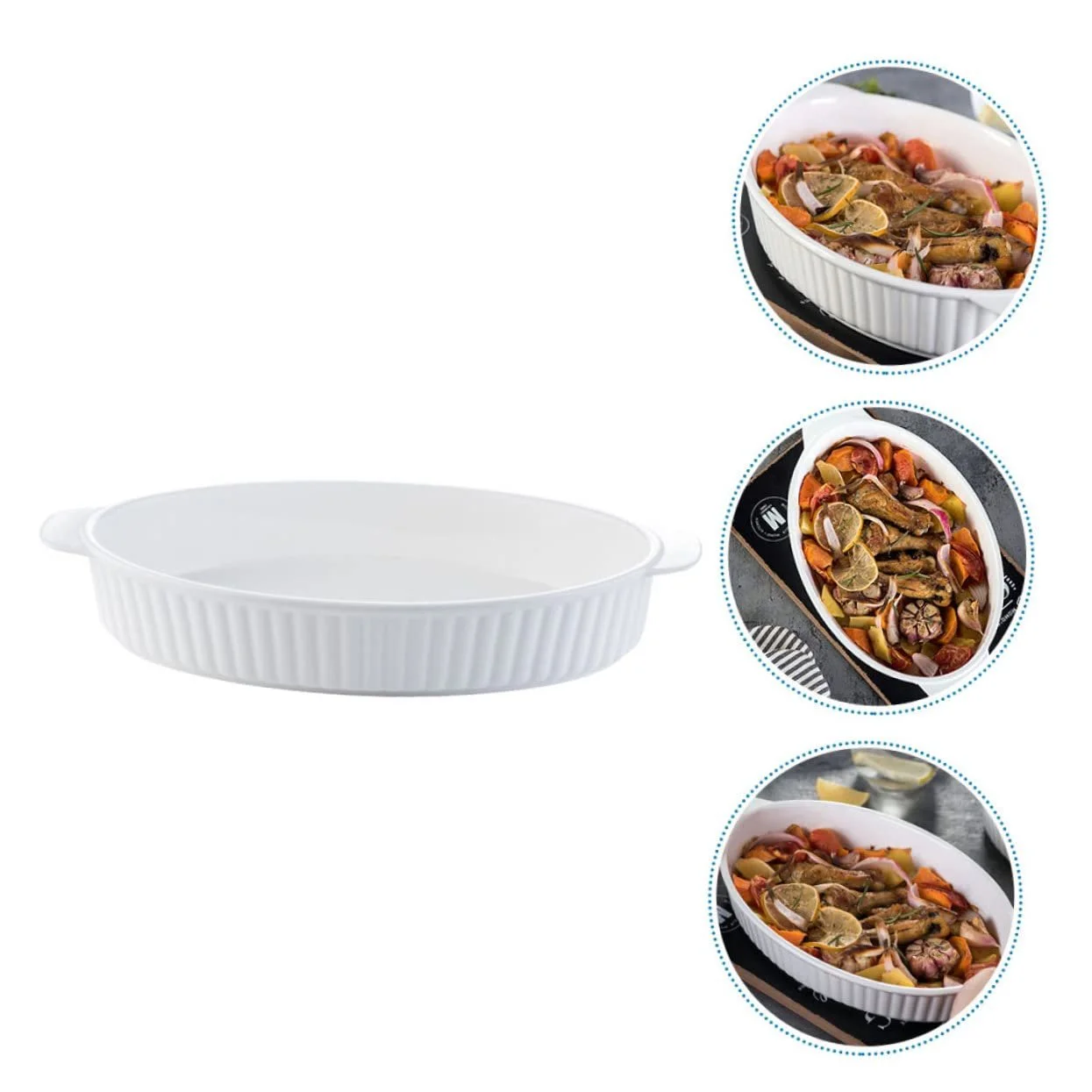 Форма для запікання SOLUSTRE Овальна з двома ручками Керамічна Антипригарна, фото №7