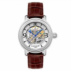 Чоловічий автоматичний годинник Thomas Earnshaw Longcase Grande Skeleton 48 мм з відкритим циферблатом і ремінцем з натуральної шкіри ES-8011 - Фото 1