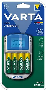 Зарядний пристрій VARTA з 4 x AA 2600 mAh, LCD, з USB кабелем та 12 V адаптером synthetic.ua - Фото 1
