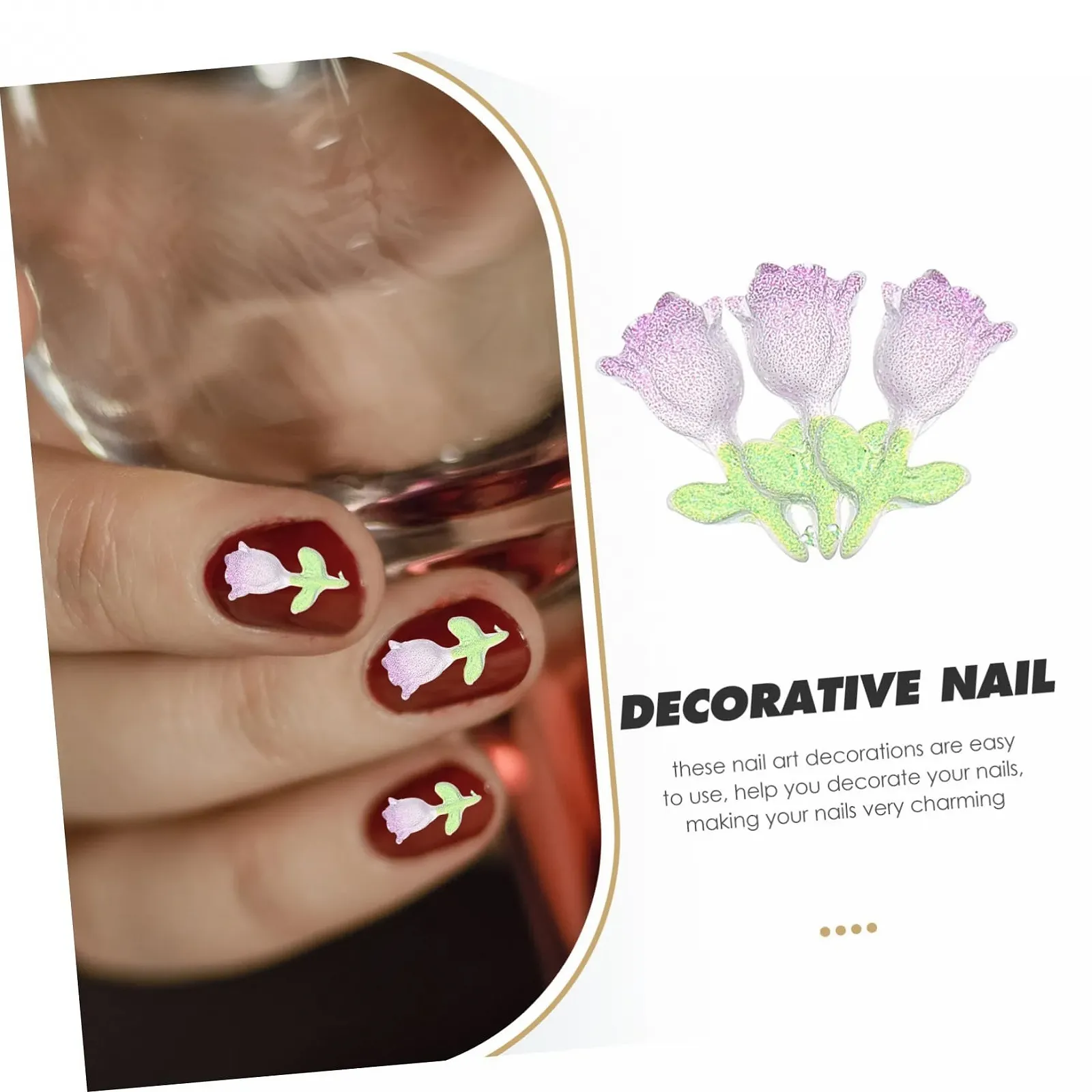 Подвески для ногтей Тюльпан Beavorty, 30 шт., смола, маленькие украшения, фото №3