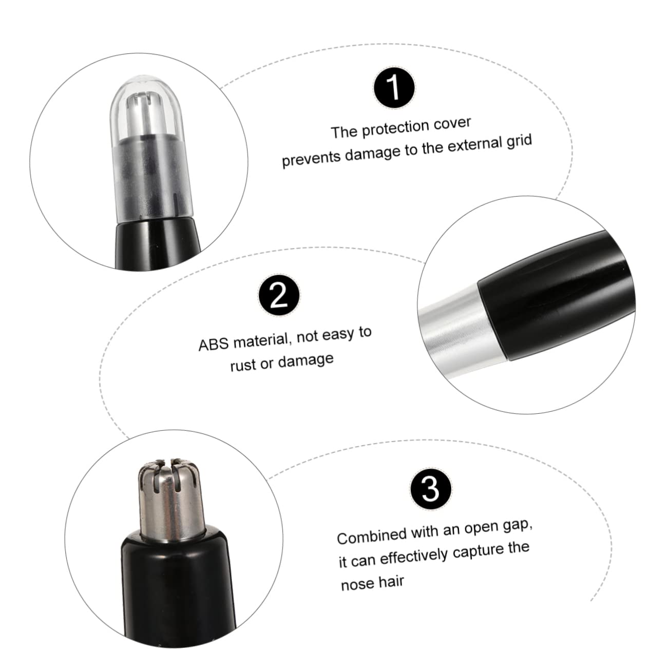 Тример Beavorty Pack of 3 Nose Hair Trimmer Face Razor Body Hair Remover Pen Shape Electric Facial Hair, фото №7