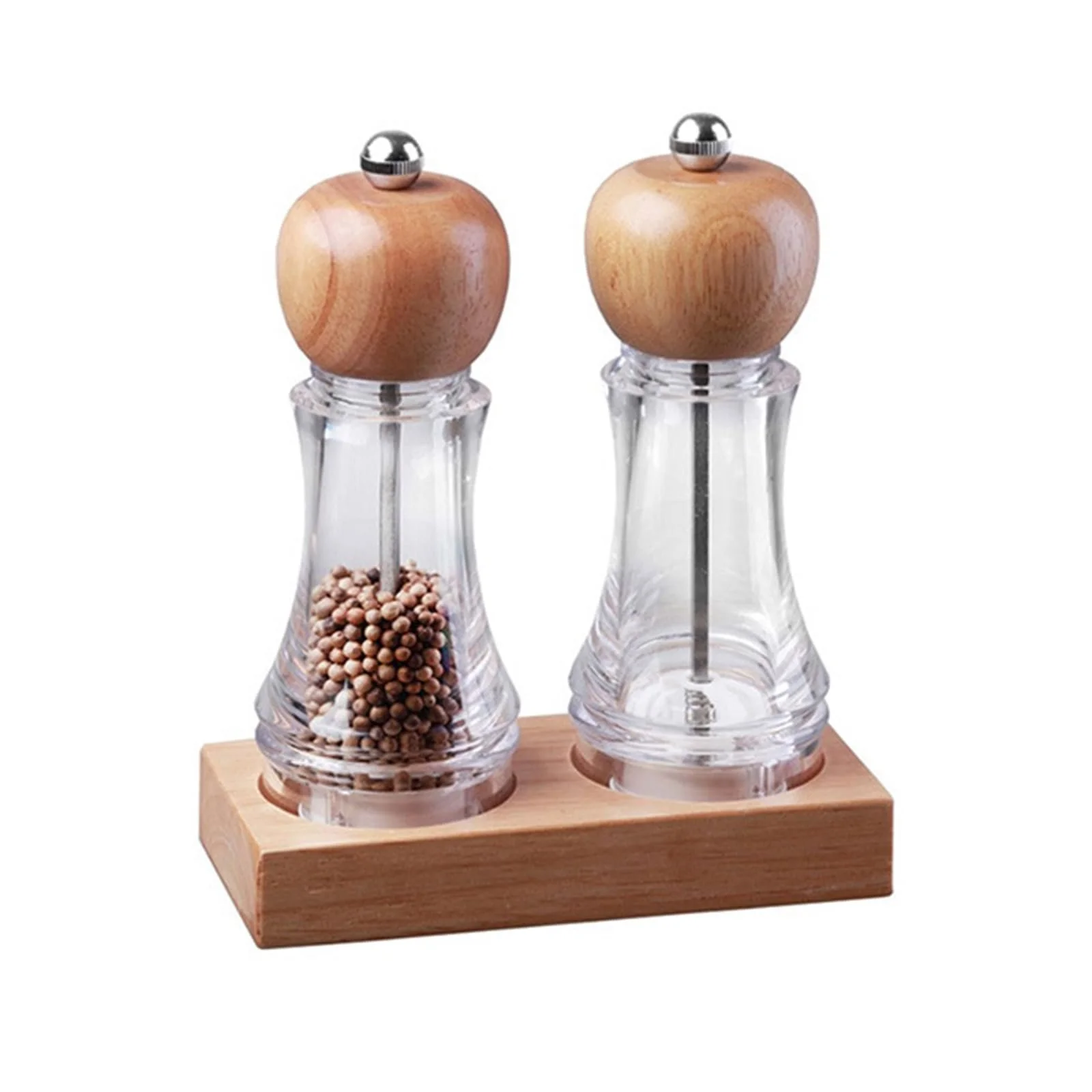 Набор деревянных мельниц для соли и перца Ручной Регулируемая зернистость, фото №3 Набор деревянных мельниц для соли и перца Ручной Регулируемая зернистость, фото №3